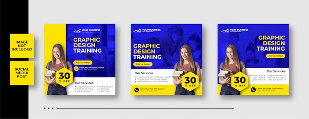 Premium Vector Graphic Design Training Instagram Post Template