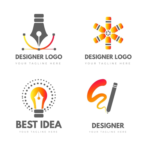 Free Vector | Graphic designer logo templates pack