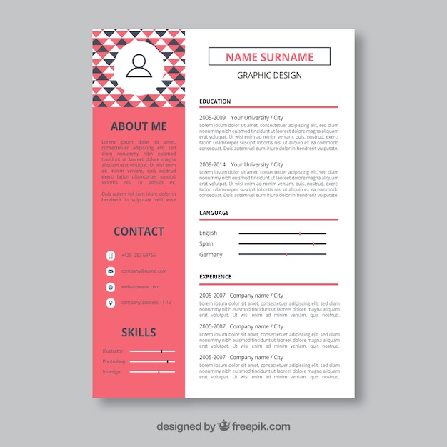 Premium Vector | Graphic designer resume template