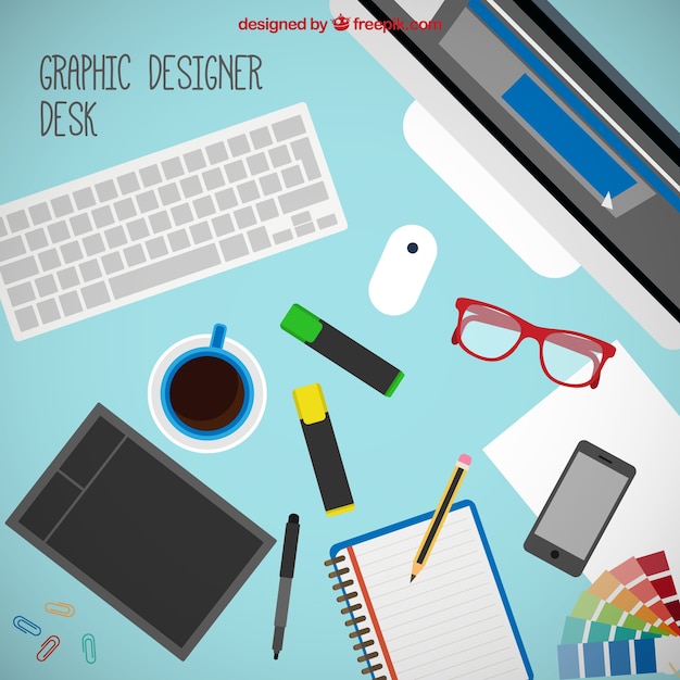 Download Graphic designer tools on the desk | Free Vector