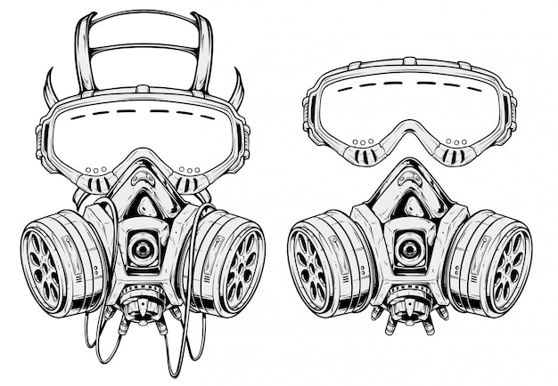 Download Graphic detailed protective gas mask respirator | Premium ...