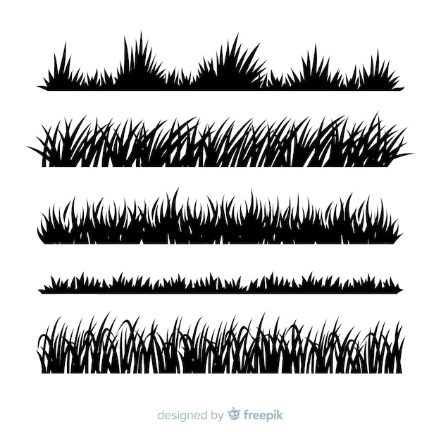 Download Free Vector | Grass border silhouette realistic design