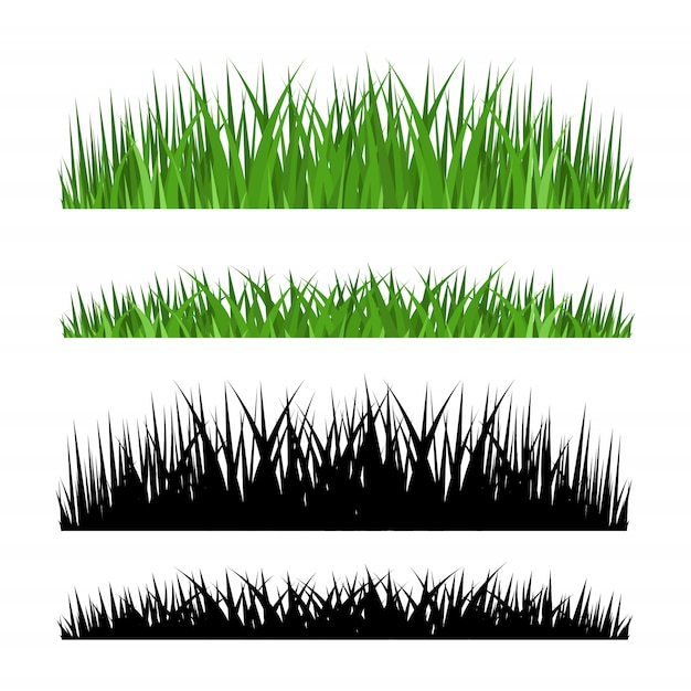 Download Grass borders set, vector illustration Vector | Premium ...