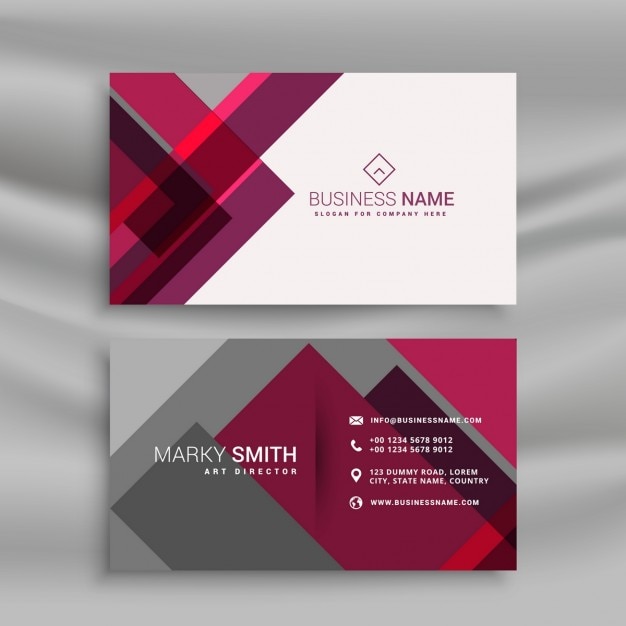 Gray and pink business card