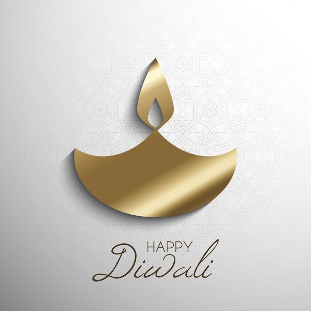 Gray background with a gold candle for\
diwali