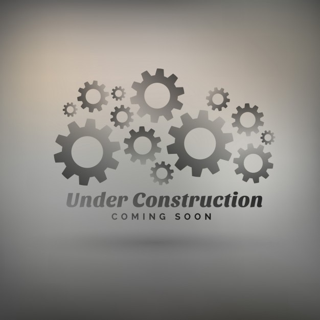 Gray background with gears and under\
construction text