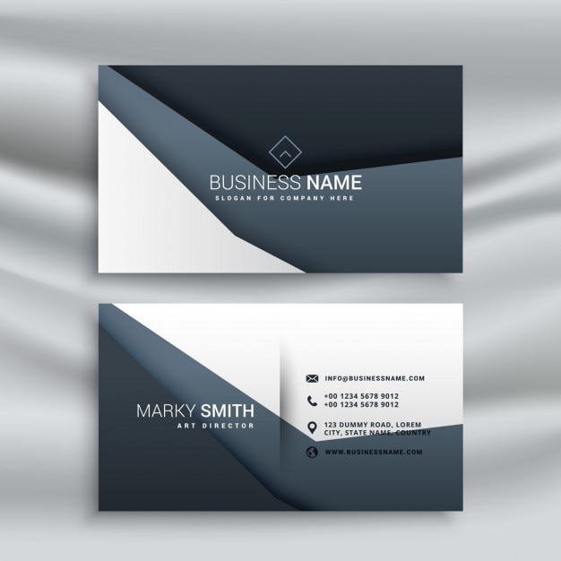 Gray business card with modern shapes