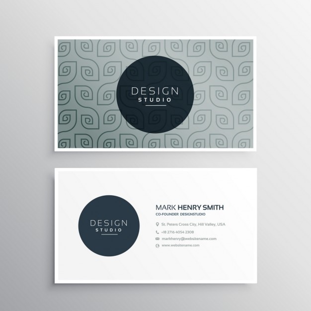 Download Vector Gray Business Card With Ornaments Vectorpicker