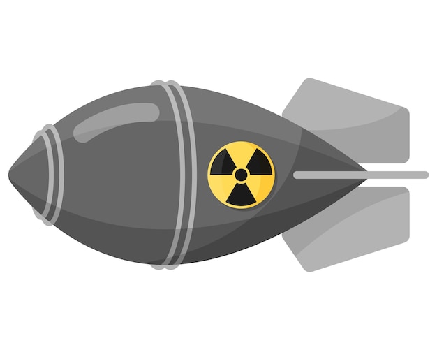 Premium Vector | Gray nuclear or atomic bomb or warhead with radiation ...