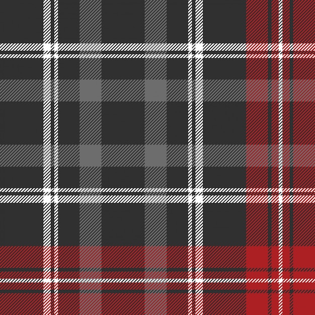 Premium Vector Gray plaid fabric texture seamless pattern