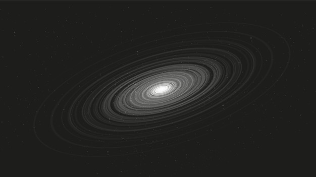 黒銀河の背景に灰色のスパイラルブラックホール プレミアムベクター