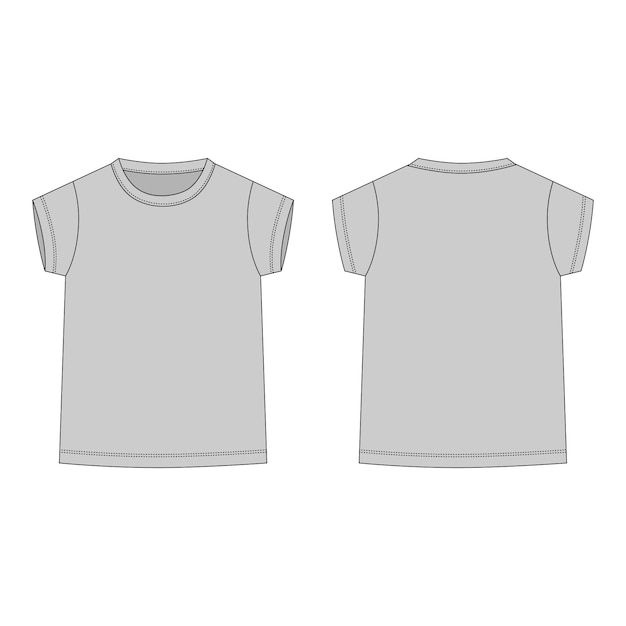 gray t shirt back and front