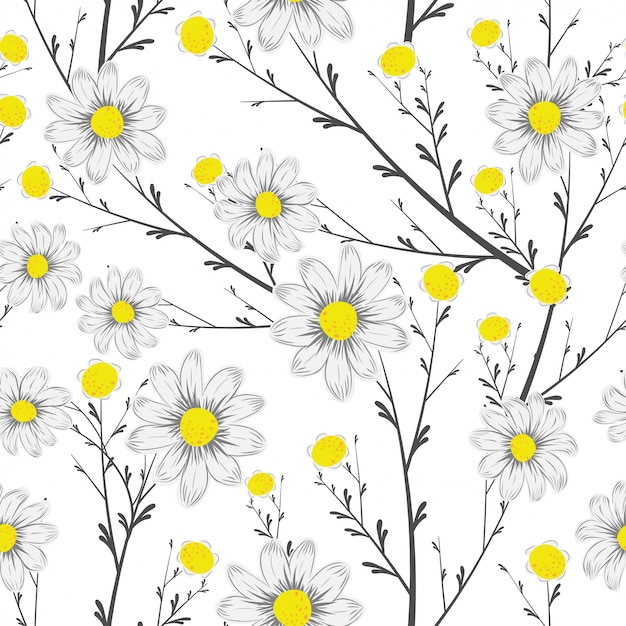 Download Free Grayscale Bouquet Chamomile Seamless White Background Premium Vector Use our free logo maker to create a logo and build your brand. Put your logo on business cards, promotional products, or your website for brand visibility.