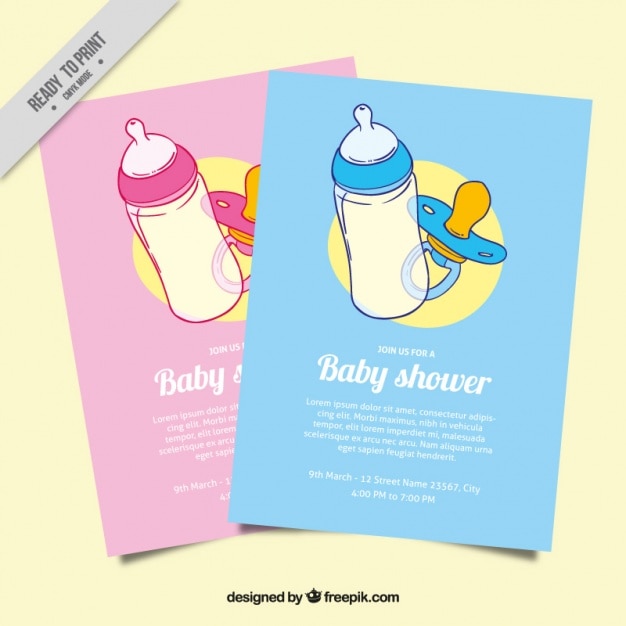 Free Vector Great Baby Shower Invitation