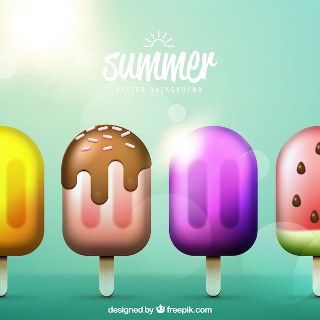 Great background with colored ice creams