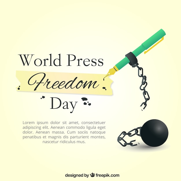 Great background with fountain pen for world
press freedom day