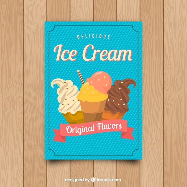 Great card template with colored ice\
creams