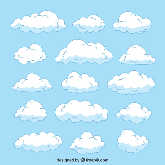 Download Great collection of hand-drawn clouds with different sizes ...