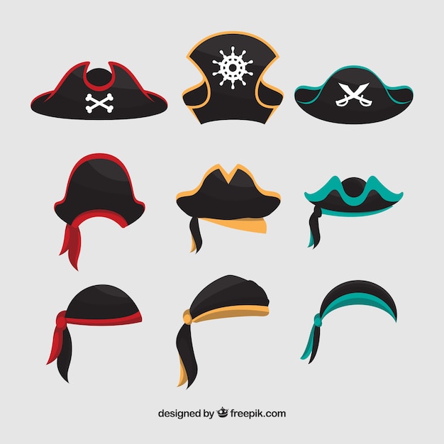海賊帽子の偉大なコレクション プレミアムベクター
