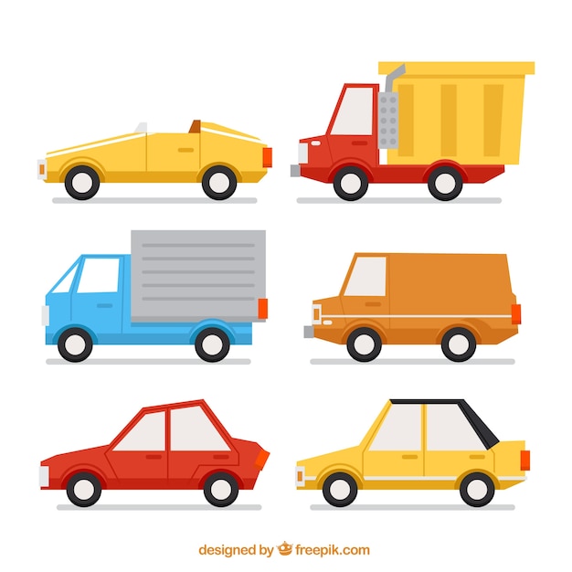 Free Vector | Great pack of decorative vehicles