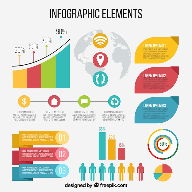 Great pack of decorative infographic elements Vector | Free Download