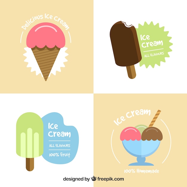 Great selection of ice cream labels