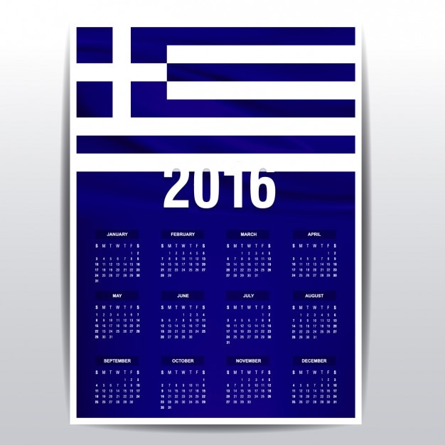 Free Vector | Greece calendar of 2016