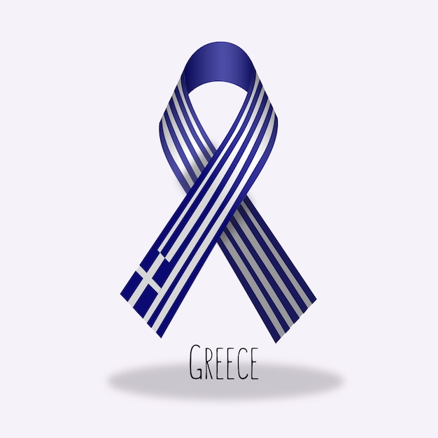 Download Greece flag ribbon design Vector | Free Download