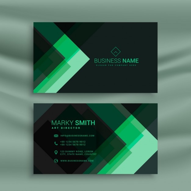 Green abstract business card
