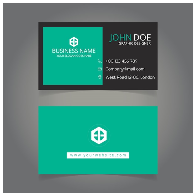 Green and black artist business card