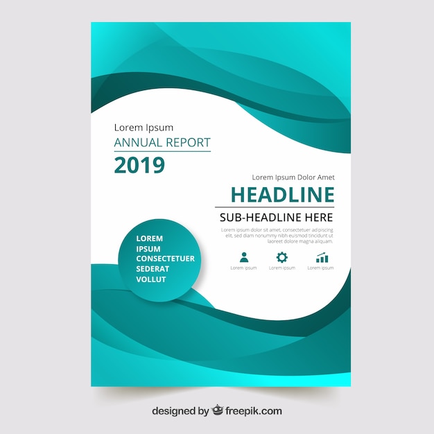 Green annual report cover template | Free Vector