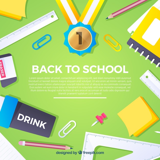 Free Vector | Green back to school background