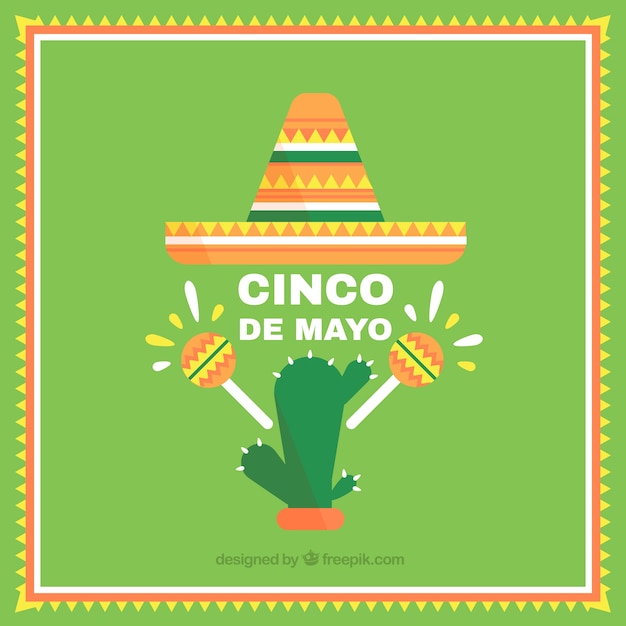 Green Background Of Cinco De Mayo Celebration Vector Free Download