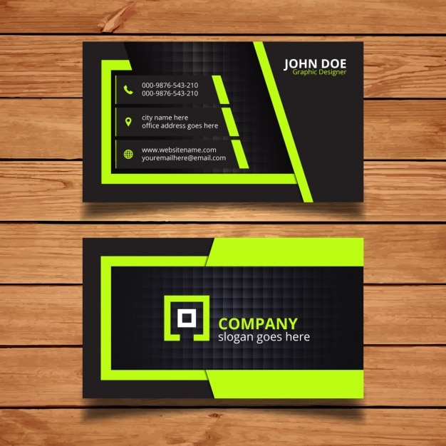 Download Free Green And Black Corporate Business Card Design Free Vector Use our free logo maker to create a logo and build your brand. Put your logo on business cards, promotional products, or your website for brand visibility.