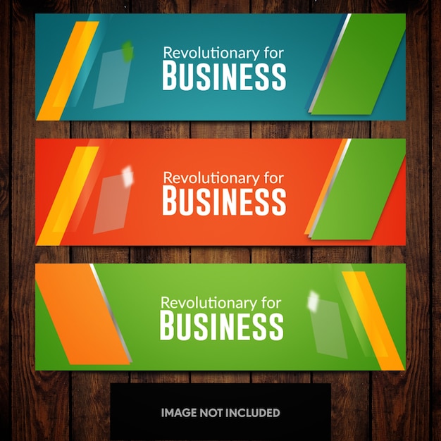 Free Vector Green Blue And Orange Business Banner Design Templates With Rectangles