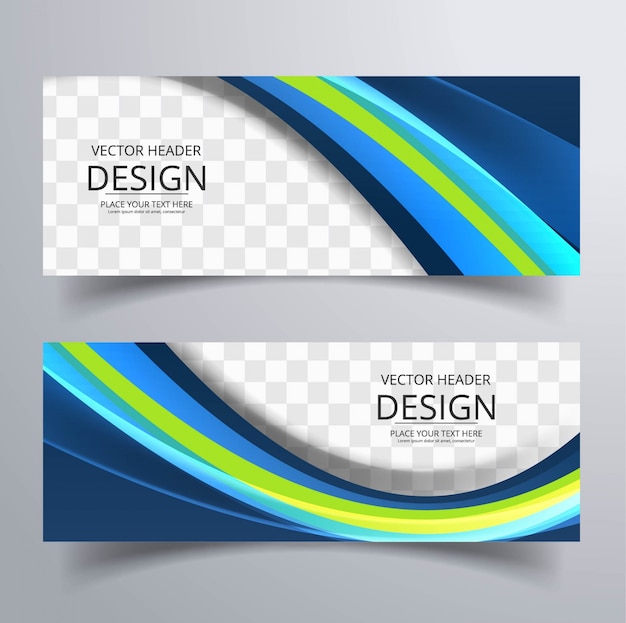 Free Vector | Green and blue wavy banners