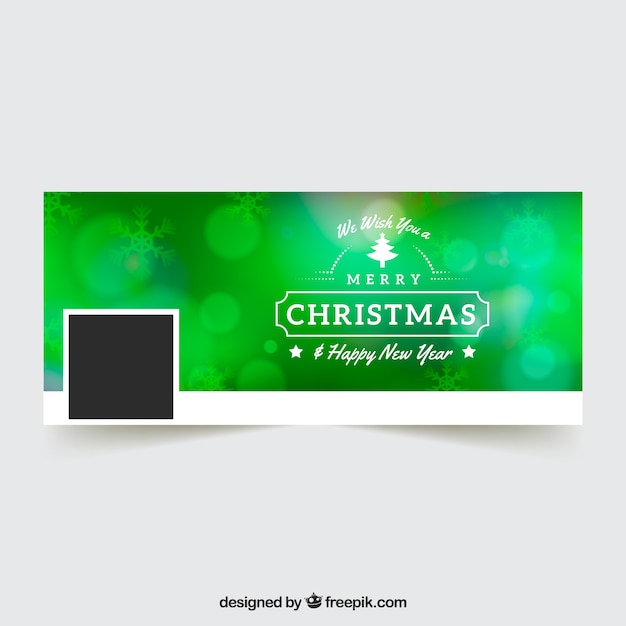 Free Vector | Green blurred christmas facebook cover