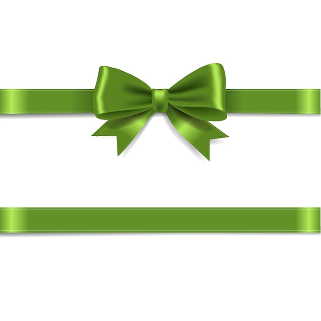 Green bow | Premium Vector