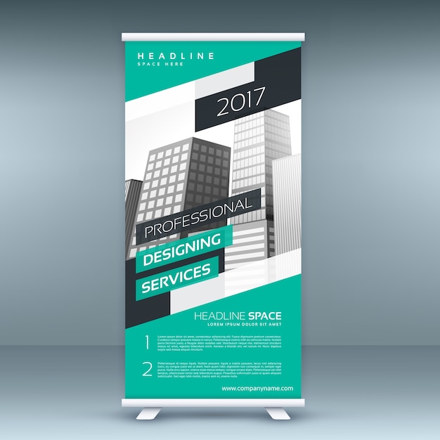 Free Vector | Green Business Standee Template