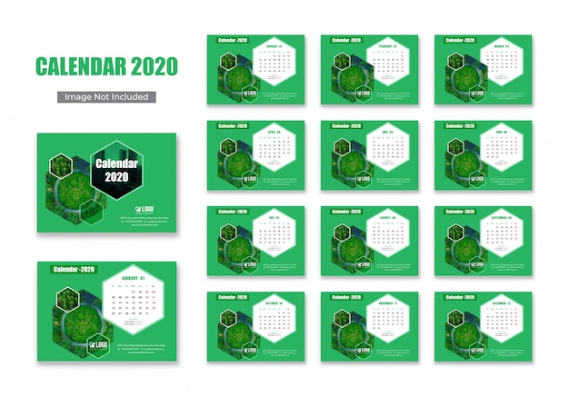 kalender dinding 2021 hijau