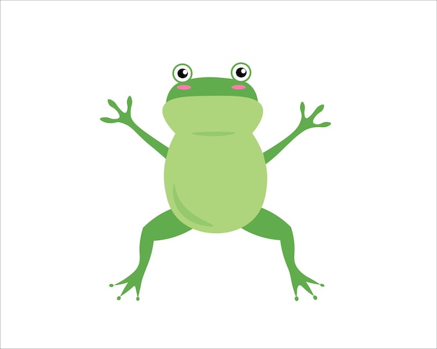 Premium Vector | Green cartoon frog