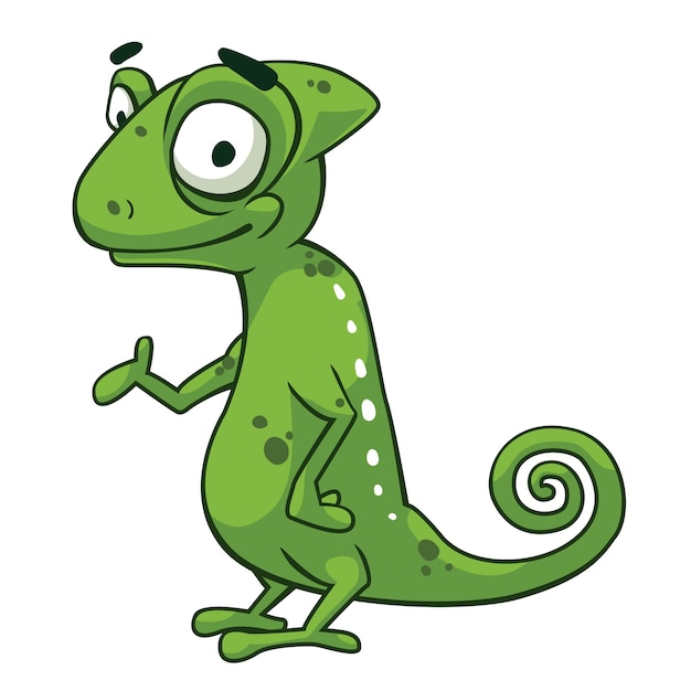 Premium Vector | Green chameleon