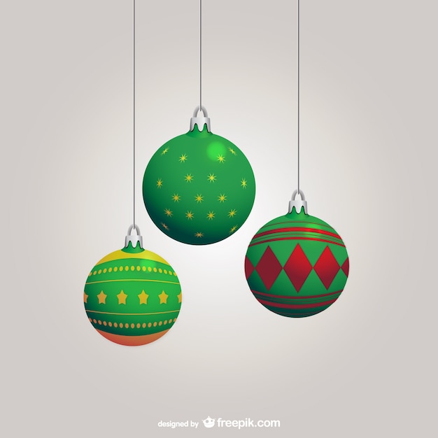 Green Christmas balls vector