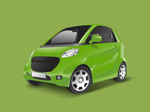 Free Vector | Green compact hybrid car vector