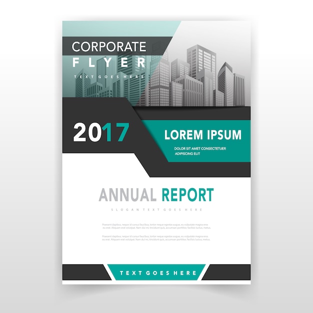 Download Free Vector | Green cover annual report template