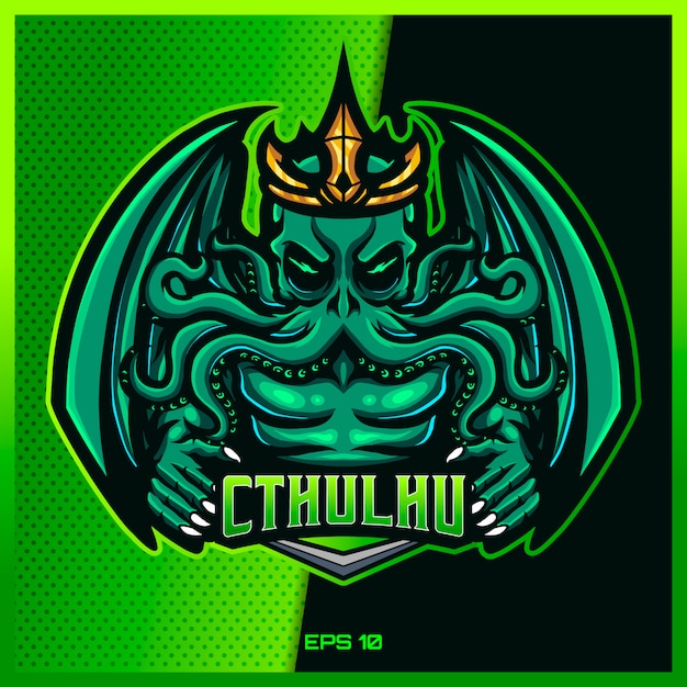 Download Free Green Cthulhu Grab Text Esport And Sport Mascot Logo Design In Use our free logo maker to create a logo and build your brand. Put your logo on business cards, promotional products, or your website for brand visibility.