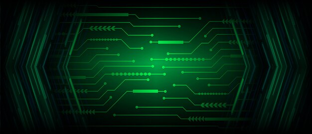 緑のサイバー回路の将来の技術コンセプトの背景 プレミアムベクター