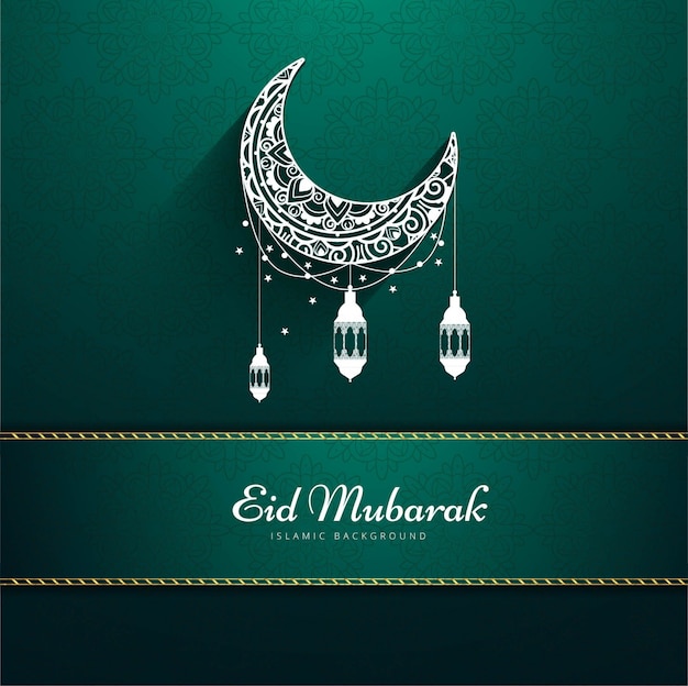 Green design for eid mubarak