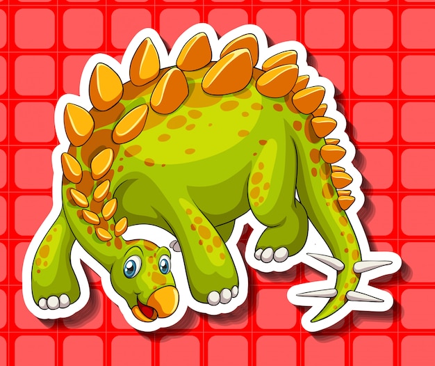 Premium Vector | Green dinosaur on red background