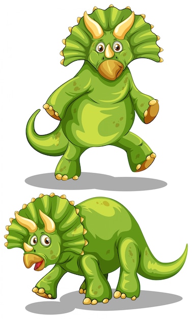 Green dinosaur with sharp horns Free Vector